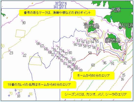 ■仙台湾の釣りポイントも豊富です。